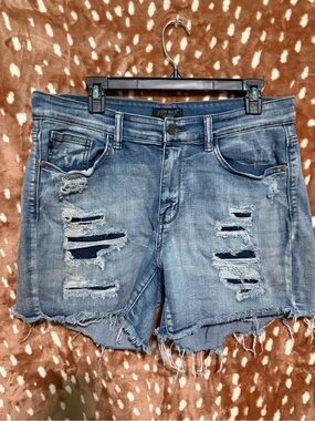 Judy Blue Distressed Light Blue Denim Cutoff Shorts
